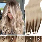 Double Sided Tape in Russian Remy Real Human Hair Extensions Invisible Skin Weft