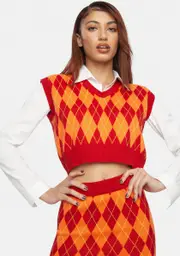 [Nii HAi] Sun Argyle Sweater Vest