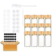 Spice Jars with Label Organizer, 12 Seasoning Organizer Glass Spice Jars5547