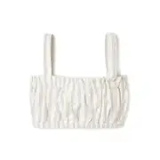NWT Brixton San Jose Bandeau Crop Top Zipper Back Stripes Off White sz S