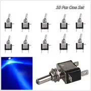 10 Pcs 12V 20A Vehicle Off-Road Rocker Toggle Switch ON OFF With Blue LED Light (for: Opel)