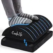 ComfiLife Foot Rest for Under Desk at Work – Adjustable Height Memory Foam Foot Stool for Under Desk, Office Chair & Gaming Chair – Ergonomic Footrest for Back & Hip Pain Relief (Black)