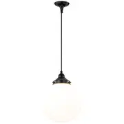 White Glossy Glass Spheres Period Lighting Black Cloth Cord Modern Pendants Lights