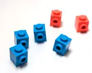 Lego - Lot of 6 - Blue Coral Pink, Brick Special 1 x 1 with Stud on 1 Side