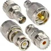 onelinkmore BNC to UHF 4 Type RF Connector Kit Coaxial Male Female 4PCS