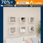 Wall Cube Shelves 6 pcs High Gloss White Storage Display Modern Home Decor 07045
