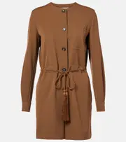 [Max Mara] Max Mara Maine belted wool gabardine playsuit UK 14 brown