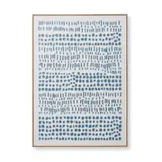 E Style Jabari Hand Painted Abstract Wall Art Decor 90x120cm Cream/Blue