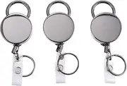NAMOARLY 3 Pcs Retractable Carabiner Badge Reels Id Card Holders Cord for Keys Hiking and Daily Use Secure Connection Design