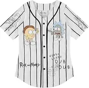 [RICK AND MORTY] Ladies Jersey Ladies Baseball Jersey - Rick & Morty Mesh Button Down Jersey