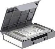 HDD Storage Box Suitcase - HDD Case Hard Drive Bags - Protective Drive Storage with Stand Hard Drive Case for Hard Drive SSD HDD (Gray)