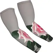 [FSCEV] Red Rose Sun Protection Arm Sleeves Outdoor Essentials Cooling Compression Golf Hiking Cycling