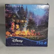 Thomas Kinkade Disney Mickey Minnie Campfire 750 Piece Puzzle