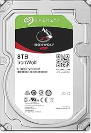 Seagate 8TB IronWolf NAS SATA 6Gb/s NCQ 256MB Cache 3.5-Inch Internal Hard Drive (ST8000VN004)