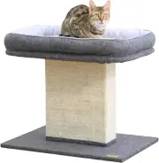 Cat Bed with Scratching Post - Minimalist Style Design of Cat Tree with Cozy Cat