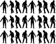 Halloween Zombies ~ Edible 2D Fondant Cake 3 Strip Side Topper ~ D22522 *