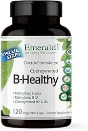 B Healthy - with L-5 Methyltetrahydrofolate (5-MTHF) Coenzymated Folic Acid - Helps Improve Energy, Lower Stress, Fatigue, & Healthy Immune System - Emerald Labs - 120 Vegetable Capsules