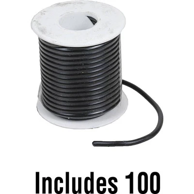 8GA Primary Wire 100' Black PVC Insulated GPT SAE J1128 Electrical Cable