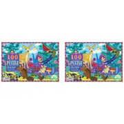 2x 100pc eeBoo Jigsaw Puzzle Life on Earth 45x68cm Kids Educational Game 5+