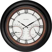 AcuRite 75022M 24 Inch Outdoor Clock with LED Backlight, Temperature and Humidity, Metal, Copper