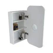 Rectangle Wall Hung Bathroom Mirror Shaving Cabinet Vanity Matte White