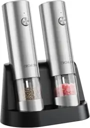 Electric Salt and Pepper Grinder Set Stainless Steel Spice Grinder Automatic Pep