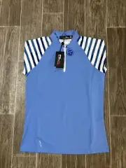 NEW RLX Ralph Lauren Golf Womens Small Quarter Zip Pullover Shirt Blue