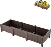 Raised Garden Bed - Raised Planter, Outdoor Garden Planter, Rattan Raised Bed, Metal Garden Box, Raised Bed Planter with Legs for Vegetables, , Plants, B