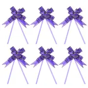 100Pcs 13" Pull Bows Ribbon Gift Wrapping String Decorative Bow Tie Purple