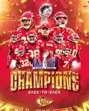 SUPER BOWL CHAMPIONS football TEAM poster, BIG 420mm , BARGAIN Kansas chiefs