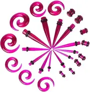 [DEARMAMY] Snail Ear Rock Ear Gauges Ear Rock Ear Expanders Ear Gauge Kit Acrylic Ear Taper Kit Rock Ear Stretchers Ear Stretching Starter Kit Kits Snails To Stretch Purple