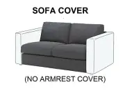 IKEA VIMLE Cover for Loveseat Sleeper 2 Seat Section 804.338.01 Gunnared Gray