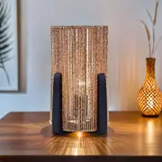 Abigail Chic Rattan Table Lamp - Black, 320mm High, PL0102