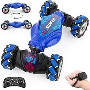 Gesture Sensing RC Stunt Car, 4WD Remote Control Transform Hand Controlled Car- 360° Flips & Drifts, LED Lights, Remote Control Car for Kids Ages 6+ (Durable Design, Rechargeable Battery)
