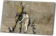 Banksy(Soldier) Wall Art Painting on Canvas Wall Decorations for Living Room Stretched and Framed Canvas Print Bedroom Wall Pictures Ready to Hang(20x30cm_8x12in,Framed)