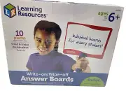 Learning Resources Write-on/Wipe-off Answer Boards, Set of 10