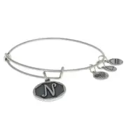 NEW Alex and Ani Initial N Bracelet Silver Toned Adjustable Size