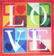 Needlepoint Handpainted Raymond Crawford Love 6x6
