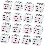 NOLITOY 16pcs White Poker Dice Liars Dice Prop Says Large Crazy Colored Party Favors Mini White Trick Deck Playing Poker Portable Game Present Game Acrylic