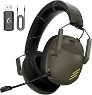 Gamings Headset Wireless for PS5, PS4, PC, NES, Bluetooth 5.3 Gaming Headsets Wireless with Noise Canceling Microphone, Gamer Headphones for Nintendo Switch, 50H Battery - Green