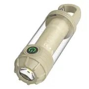 GGP 2 Pcs Khaki Portable Outdoor Camping Light With 6 Modes & Keychain Hook Multi Source Mini Flashlight, Ipx4 Waterproof