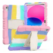 For Apple iPad 6th/5th Generation /Air 1/Air 2 9.7 inch Kids Friendly Hybrid Fancy Shockproof Heavy Duty Kickstand Case Cover (Rainbow Stand)