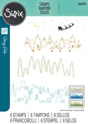 Sizzix 6pc A5 Clear Stamp Cosmopolitan, The View #666696 Retail $19.99 by S Park