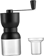 CATIEBYE Manual Bean Grinding Machine 4 Levels Hand Crank Coffee Maker for Home Office Healthy Porcelain Core Acrylic Container Large Capacity