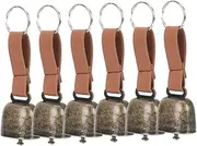 Mipcase 6Pcs Copper Outdoor Pet Bells Lost Dog Cat Collar Ornaments Crisp Sound for Camping Hiking and Christmas Decorations Durable Loud Bells