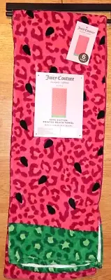 JUICY COUTURE OVERSIZED 36"x72" COTTON BEACH TOWEL LEOPARD PRINT NEW AUTHENTIC