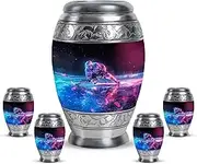 Ice Hockey Urns for Human Ashes - Small Cremation Urns for Women - Black & Blue Mini Funeral Urn for Human Ashes Adult Female - Small Urn for Human Ashes Keepsake (Combo of 5, 10" & 3")