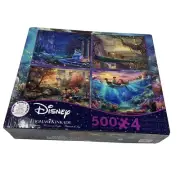 Disney Thomas Kinkade 4 Pack Puzzles 500 piece each Ariel Mickey Cinderella Lion