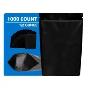Loud Lock Mylar Bags 1,000 Count - 1/2 Ounce All Black Zip Seal Bags