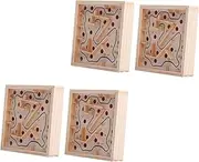 JOINPAYA 4pcs Wooden Maze Puzzle and Girls Maze Toy Smooth Edges Handmade from Solid Wood Preschool Educational Toys for Boys Girls